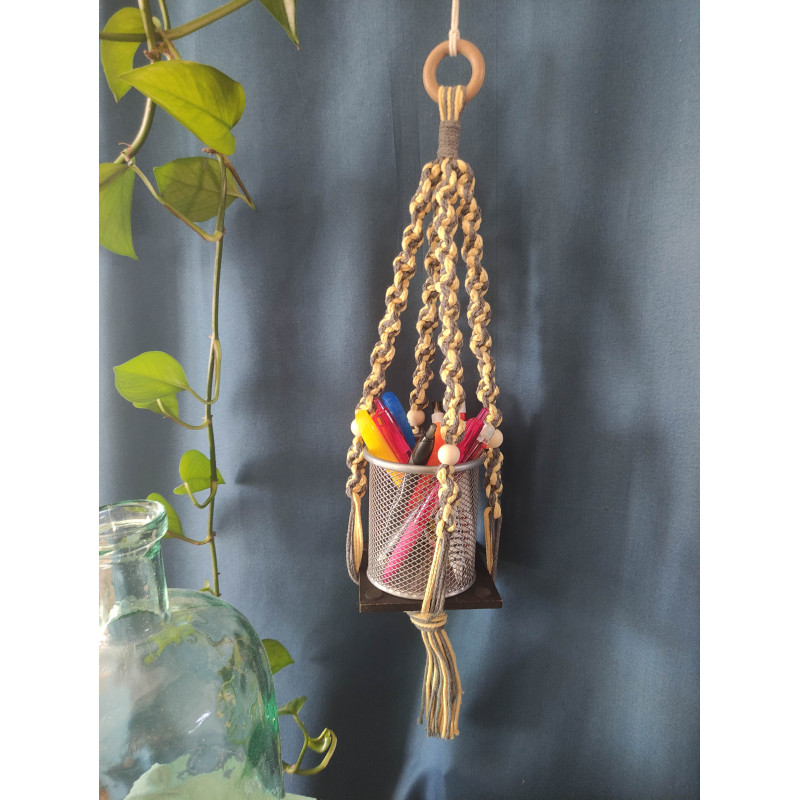 Macramé support (torsadé) bicolore