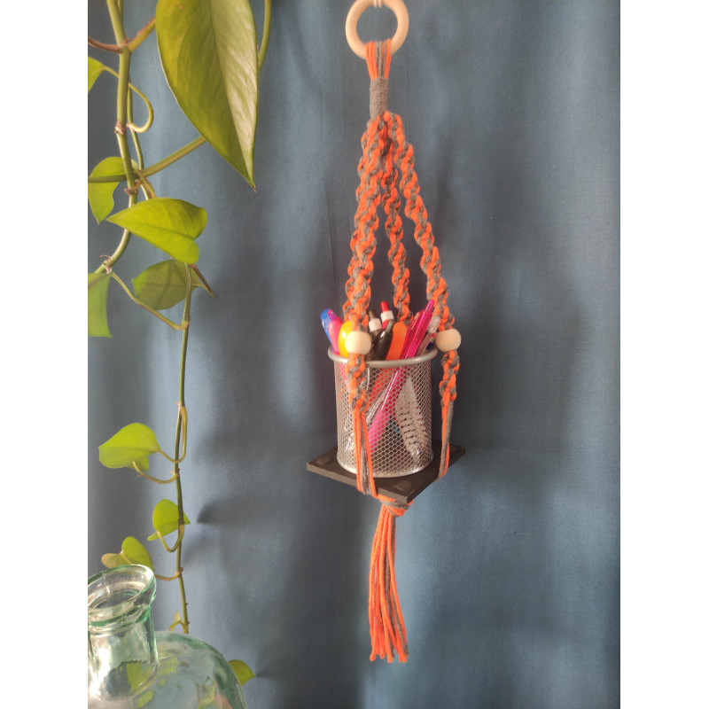 Macramé support (torsadé) bicolore