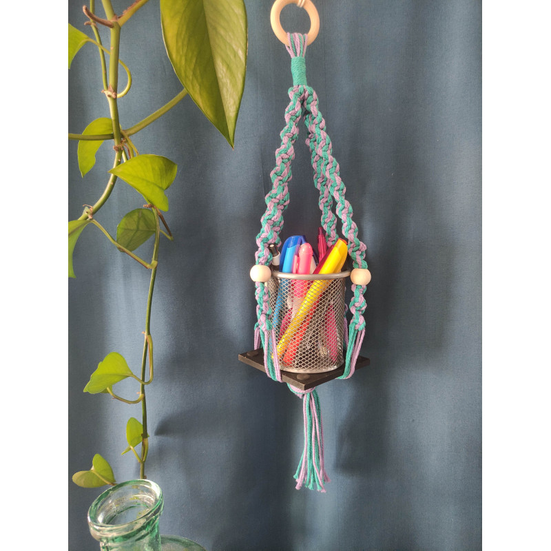 Macramé support (torsadé) bicolore