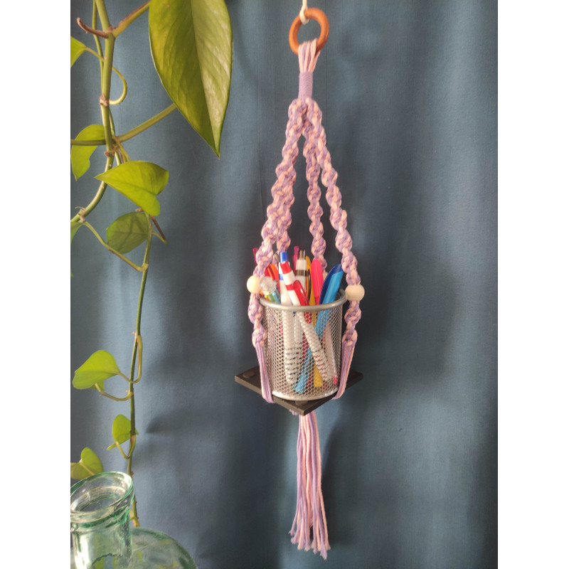 Macramé support (torsadé) bicolore