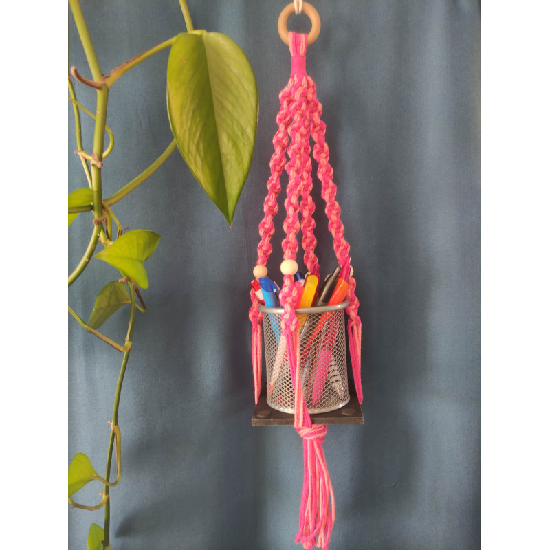 Macramé support (torsadé) bicolore