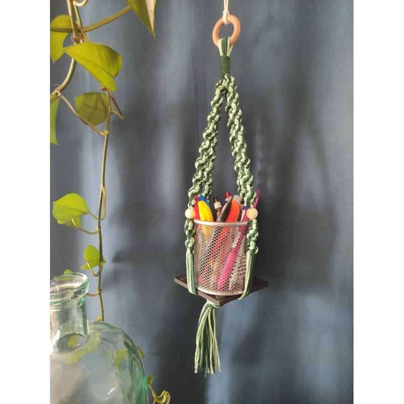 Macramé support (torsadé) bicolore