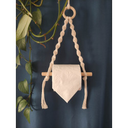 Macramé support papier toilette grand modèle