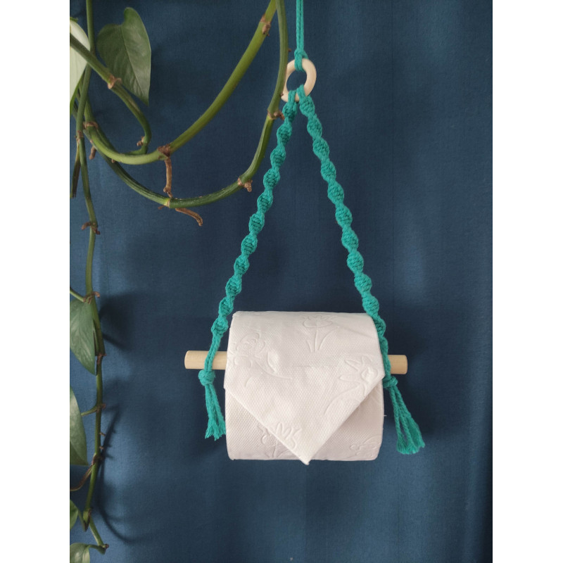 Macramé support papier toilette petit modèle