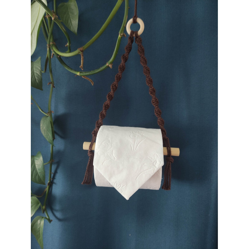 Macramé support papier toilette petit modèle