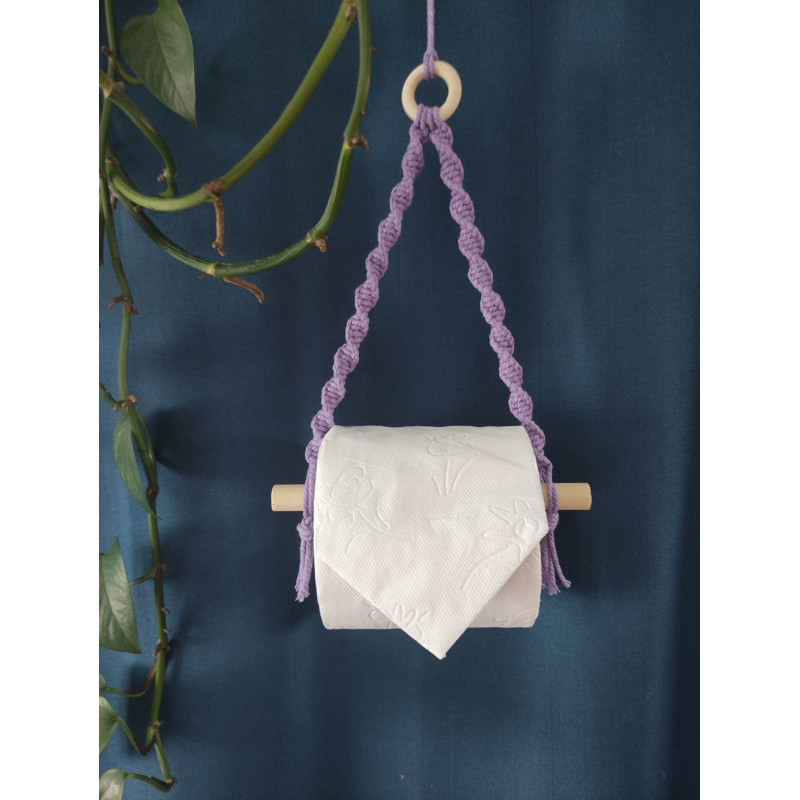 Macramé support papier toilette petit modèle