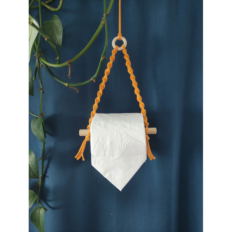 Macramé support papier toilette petit modèle