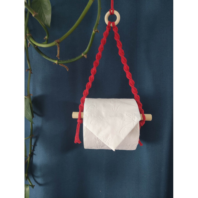 Macramé support papier toilette petit modèle