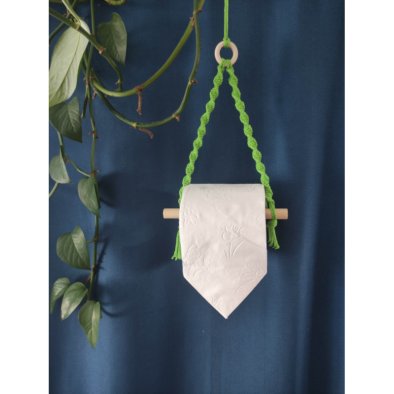 Macramé support papier toilette petit modèle